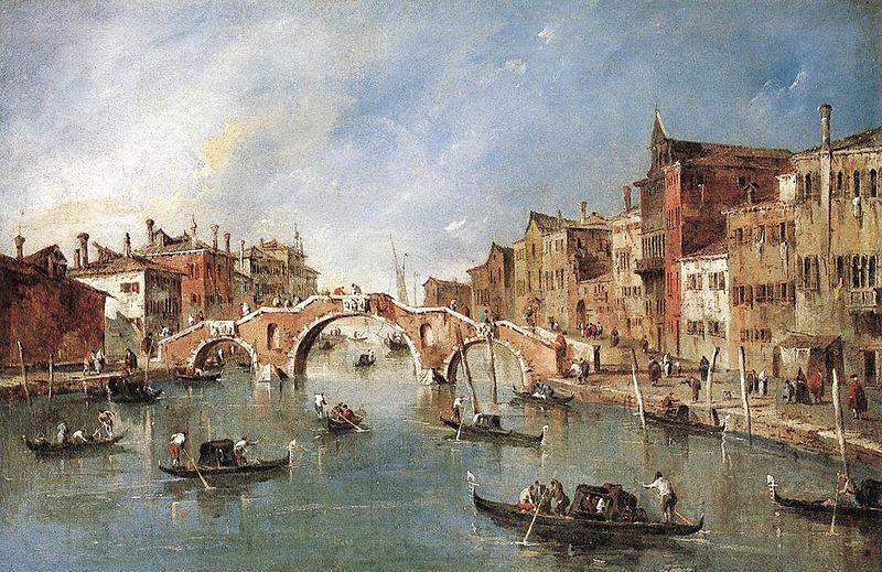 Francesco Guardi Three Arched Bridge at Cannaregio Norge oil painting art
